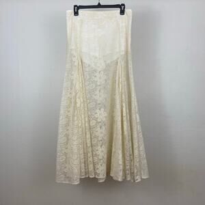 Free People Beat Of The Moment Maxi Skirt - Ivory - Size 10